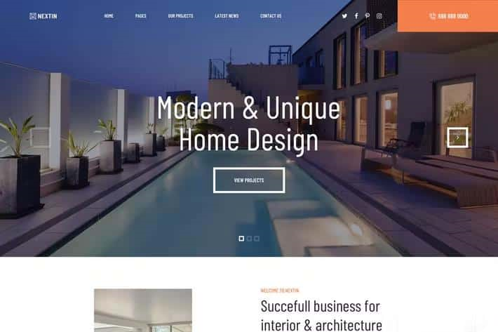 NEXTIN – ARCHITECTURE & INTERIOR DESIGN DRUPAL 9 THEME – BUSINESS